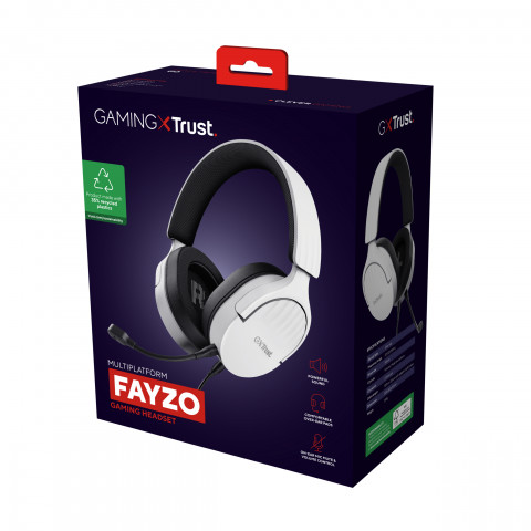 Słuchawki TRUST GXT489W FAYZO HEADSET WHT (25210) - Galeria zdjęcie 2