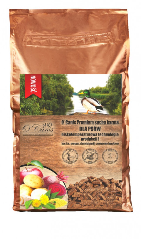 O'CANIS Kaczka z prosem, ziemniakami i czerwonym burakiem - sucha karma dla psa - 1,5kg - Galeria zdjęcie 1