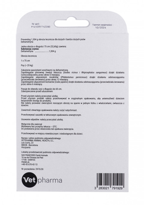 FRANCODEX PrevenDog - obroża przeciw kleszczom - 75 cm - Galeria zdjęcie 4
