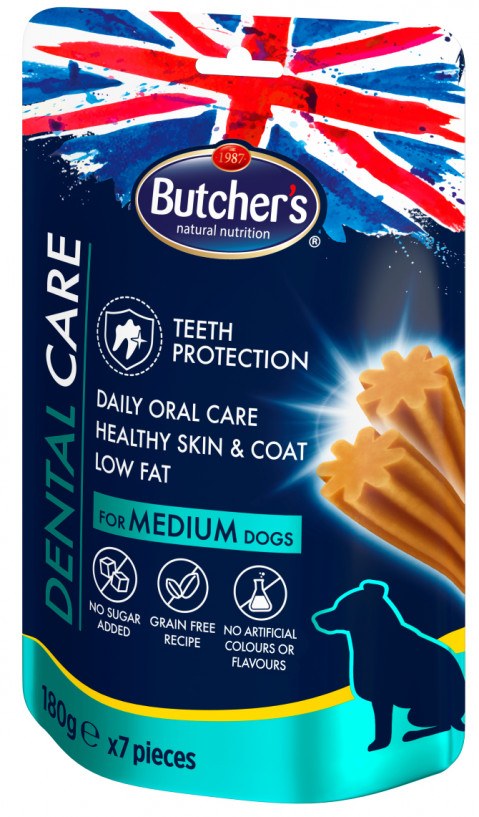 BUTCHER'S Dental Care for medium dogs - przysmak dentystyczny dla psów średnich - 5x180g - Galeria zdjęcie 2