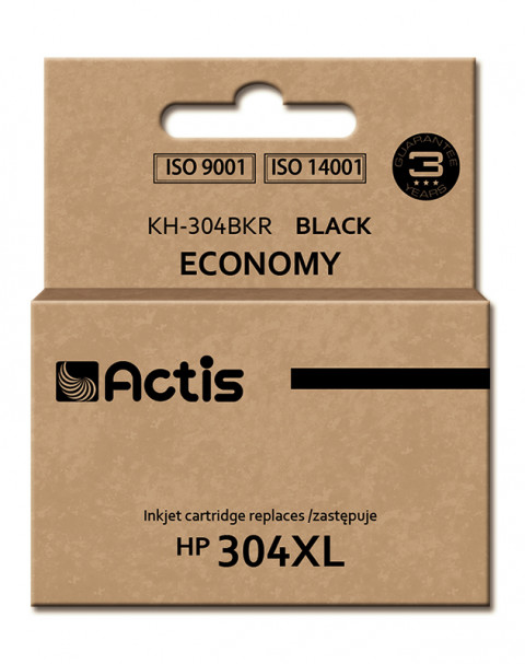 Actis KH-304BKR Tusz do drukarki HP, Zamiennik HP 304XL N9K08AE; Standard; 20 ml; czarny. - Galeria zdjęcie 1