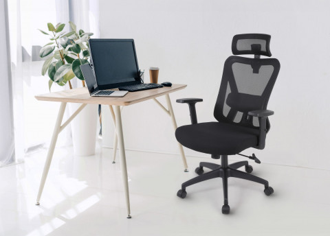Ergonomiczny fotel biurowy ACTIVEJET T5 czarny - Galeria zdjęcie 19
