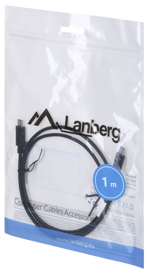LANBERG KABEL USB-C 2.0 M/M 1M (CZARNY) - Galeria zdjęcie 4