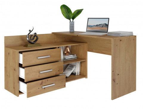 Biurko narożne + komoda DANY 120x50xH76 artisan - Galeria zdjęcie 3
