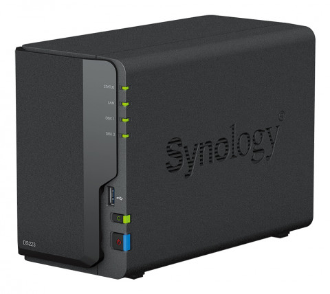 NAS Synology DS223; Tower; 2x (3.5" SATA HDD)/2.5" HDD SSD); Realtek RTD1619B;,2GB DDR4, 1x 1GbE RJ-45 - Galeria zdjęcie 3