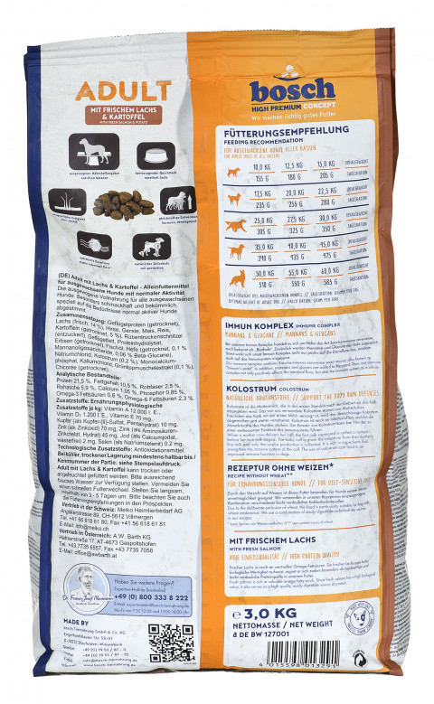BOSCH Adult Fresh Salmon & Potato - świeży łosoś i ziemniaki 3kg - Galeria zdjęcie 4