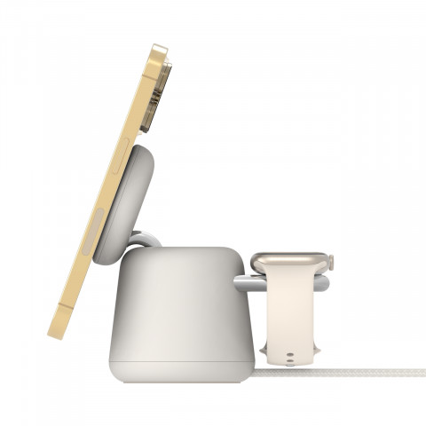 Ładowarka bezprzewodowa Belkin BoostCharge Pro 2-in-1 Wireless Charging Dock with MagSafe iPhone/Apple Watch 15W Sand - Galeria zdjęcie 4