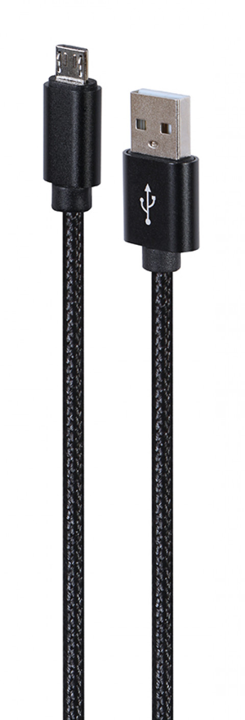 GEMBIRD KABEL USB-MICRO USB W OPLOCIE 1.8M CZARNY - Galeria zdjęcie 1