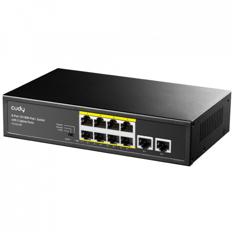 Switch CUDY FS1010P 8-Port 10/100M PoE+ 120W 2xUplink - Galeria zdjęcie 2
