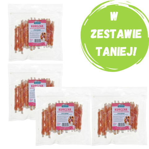 PETITTO Pałeczki owinięte kurczakiem - przysmak dla psa - 4x500g - Galeria zdjęcie 1