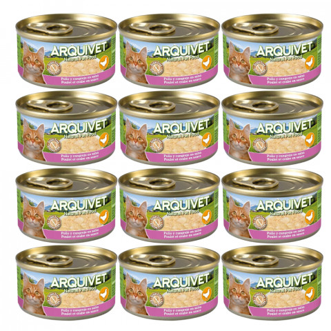 ARQUIVET kurczak w sosie z paluszkami krabowymi - mokra karma dla kota - 12x80g - Galeria zdjęcie 1