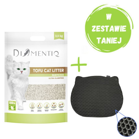DIAMENTIQ Tofu Matcha Ultra clumping - żwirek roślinny - 2,5kg + mata pod kuwetę - Galeria zdjęcie 1