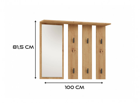 Wieszak + lustro PARMA 100x15xH.81,5 artisan - Galeria zdjęcie 4