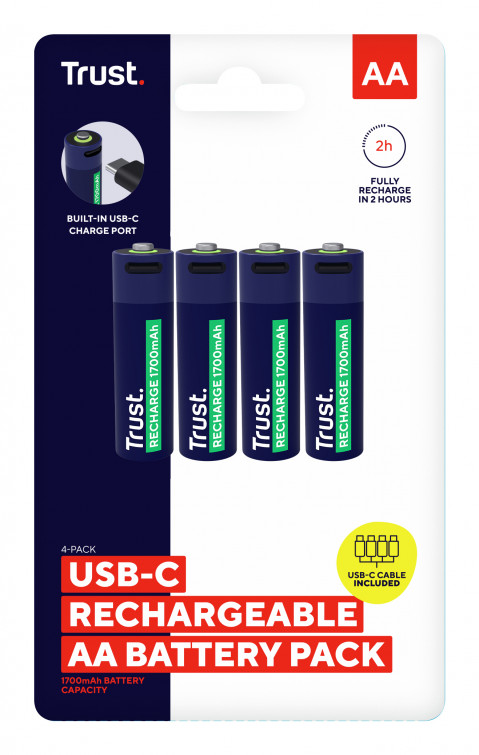 Baterie AA Trust USB-C RECHARGEABLE BATTERIES 4P (25631) - Galeria zdjęcie 5