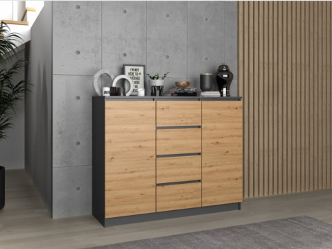 Komoda 2D4S 120x40xH97 antracyt/artisan - Galeria zdjęcie 5