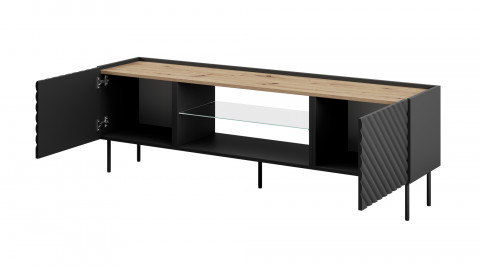 Szafka RTV EF ONDA 180x40x39-58 czarny (stojąca lub wisząca) - Galeria zdjęcie 2