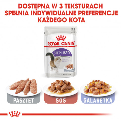 ROYAL CANIN FHN Sterilised w sosie - mokra karma dla kota dorosłego - 12x85g - Galeria zdjęcie 4