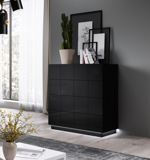 Komoda 4S REJA czarny połysk/ czarny połysk - Galeria zdjęcie 6