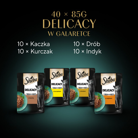 SHEBA Delicacy Drobiowe Smaki w galaretce - mokra karma dla kota - 40x85 g - Galeria zdjęcie 3