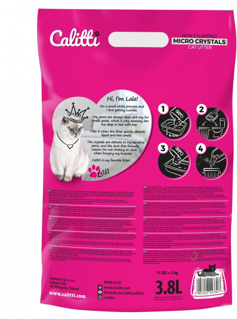 CALITTI Micro Crystals - żwirek silikonowy dla kota - 8x3,8l - Galeria zdjęcie 3