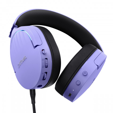 Słuchawki gamingowe Trust GXT 491P FAYZO WIRELESS Purple (25305) - Galeria zdjęcie 4