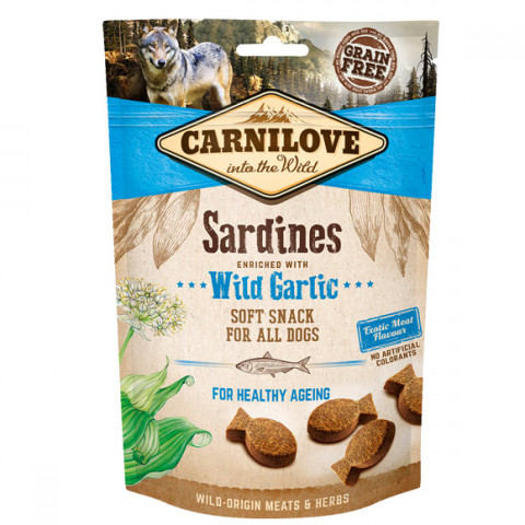 CARNILOVE Snack Fresh Soft Sardines with Wild Garlic - przysmak dla psa - 200 g - Galeria zdjęcie 1