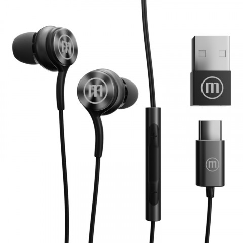 MAXELL XC1 Słuchawki przewodowe USB-C connector czarne - Galeria zdjęcie 2