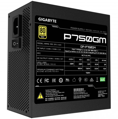 Zasilacz Gigabyte P750GM 750W 80+ Gold - Galeria zdjęcie 2