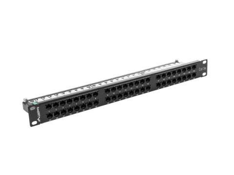 Lanberg patch panel 48 port 1u kat.5e utp czarny ppu5-1048-b - Galeria zdjęcie 2