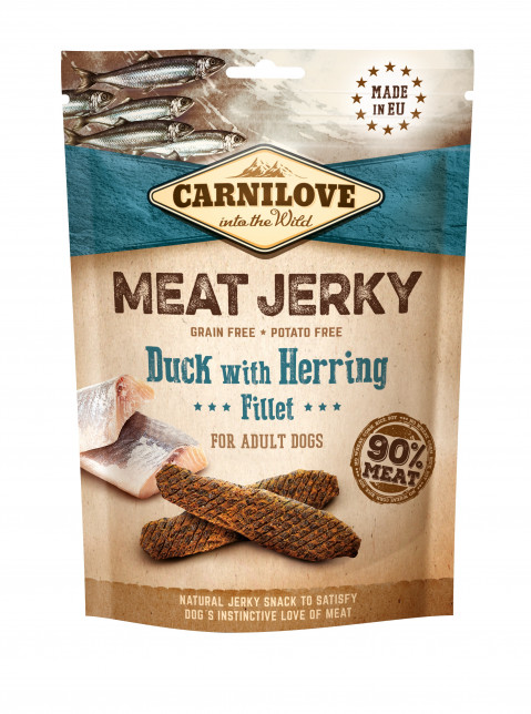 CARNILOVE Meat Jerky Duck with herring - przysmak dla psa - 100g - Galeria zdjęcie 1