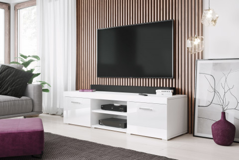 Szafka RTV 140 SAMBA (Unit 9) biały/biały połysk - Galeria zdjęcie 2