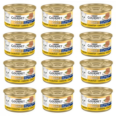 GOURMET GOLD Mus z drobiem mokra karma dla kota - 12x85 g - Galeria zdjęcie 1