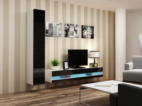 Zestaw meblowy VIGO NEW 9 biały/czarny połysk - Galeria zdjęcie 1
