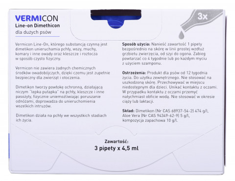 BEAPHAR VERMIcon Line-on Dog L - krople przeciw pasożytom dla psa - 3x4,5 ml - Galeria zdjęcie 5