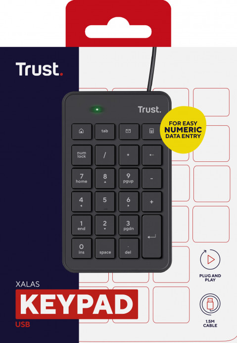 Klawiatura numeryczna TRUST Xalas USB (22221) - Galeria zdjęcie 4