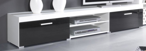 Szafka RTV 200 SAMBA (Unit 8) biały/czarny połysk - Galeria zdjęcie 1