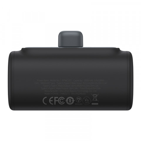 Powerbank Baseus Compact 5000mAh USB-C (czarny) - Galeria zdjęcie 3