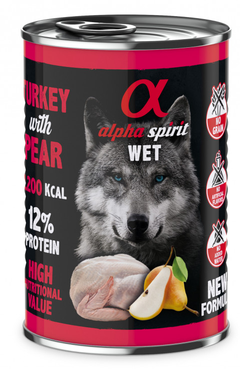 ALPHA SPIRIT WET Indyk z Gruszką - mokra karma dla psa - 400g - Galeria zdjęcie 1
