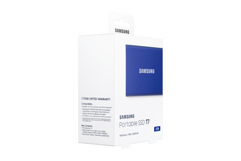 Dysk zewnętrzny SSD Samsung T7 (2TB; USB 3.2; niebieski; MU-PC2T0H/WW) - Galeria zdjęcie 3