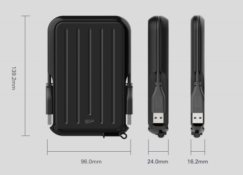 Dysk zewnętrzny HDD Silicon Power Armor A66 (5TB; 2,5"; USB 3.2 Yellow; SP050TBPHD66LS3Y) - Galeria zdjęcie 3