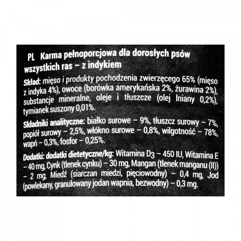 DOLINA NOTECI Rafi z indykiem, żurawiną i borówką - mokra karma dla psa - 400 g - Galeria zdjęcie 2