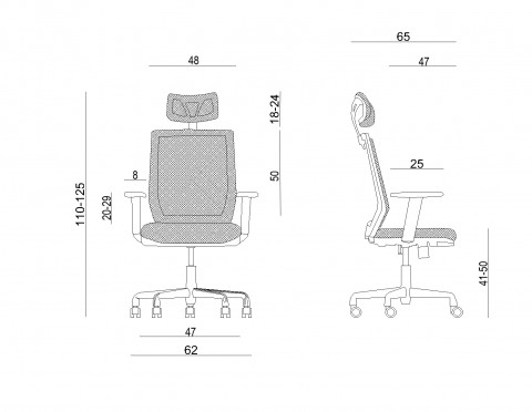 Ergonomiczny fotel biurowy ESTA czarny - Galeria zdjęcie 3