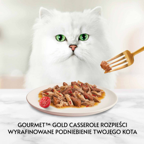 GOURMET GOLD Wołowina z kurczakiem w sosie pomidorowym - mokra karma dla kota - 24x85 g - Galeria zdjęcie 3