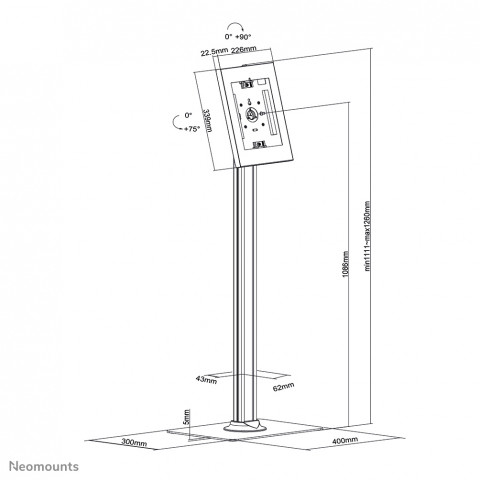 Stojak na tablet Neomounts FL15-650WH1 9,7"-11" bia - Galeria zdjęcie 12