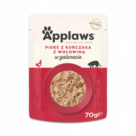 APPLAWS Pierś z kurczaka z wołowiną w galaretce - mokra karma dla kota - 70g - Galeria zdjęcie 1