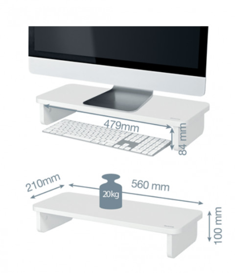 LEITZ Podstawka pod monitor Leitz Ergo, biała - Galeria zdjęcie 3
