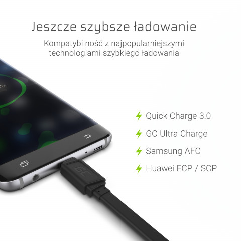 GREEN CELL KABEL USB - USB-C 25CM QUICK CHARGE 3.0 - Galeria zdjęcie 2