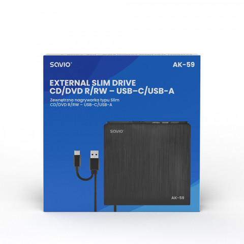 SAVIO NAGRYWARKA ZEWNĘTRZNA TYPU SLIM CD/DVD R/RW - Galeria zdjęcie 4