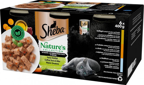 SHEBA Mix smaków w zestawie - mokra karma dla kota - 6x400 g - Galeria zdjęcie 1