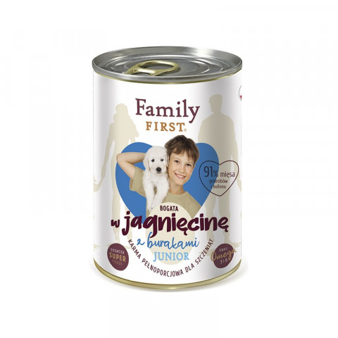 FAMILY FIRST Junior Jagnięcina z burakami - mokra karma dla psa - 400g - Galeria zdjęcie 1
